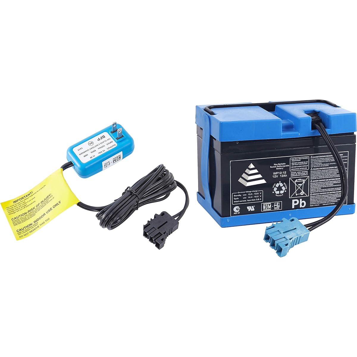 JONATURE 12V Battery + Charger Combo Kit Peg Perego Polaris RZR 900 John-Deere Gator XUV Kids Ride On Car (12V 12AH Battery + Charger)