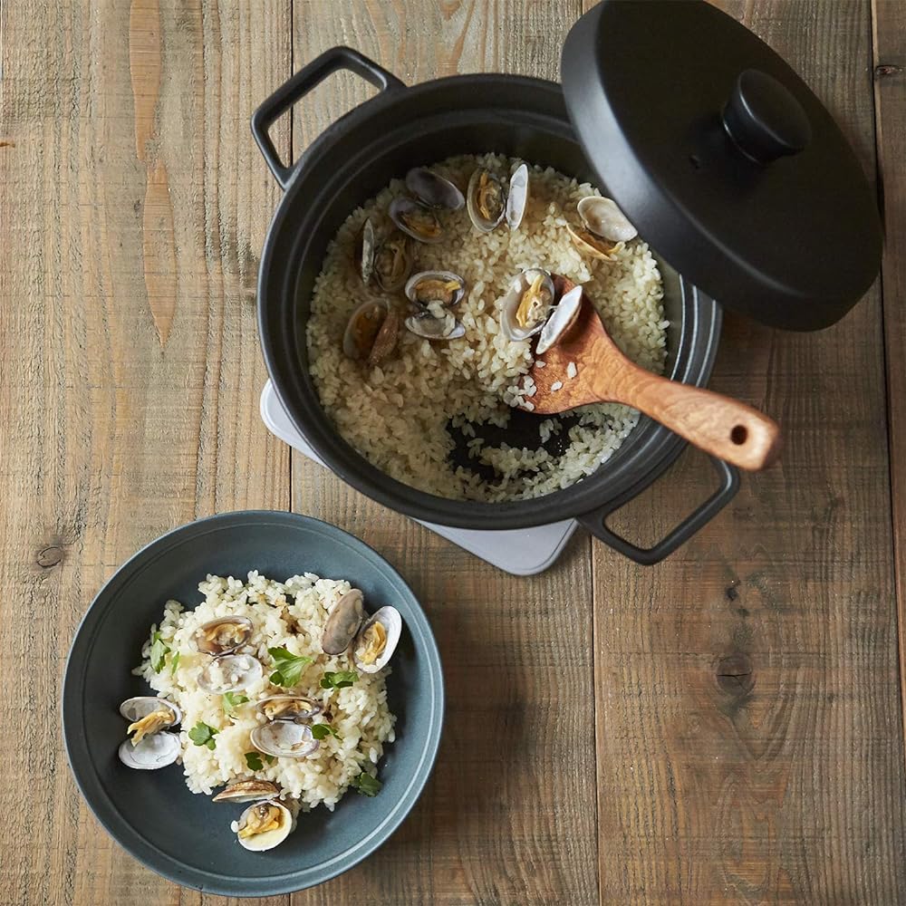 TAMAKI Kotokoto IH clay pot Diameter 30.2 x Depth 22.8 x Height 13.9 x Bottom 20cm 1900ml Microwave, oven, open flame, IH compatible T-935484