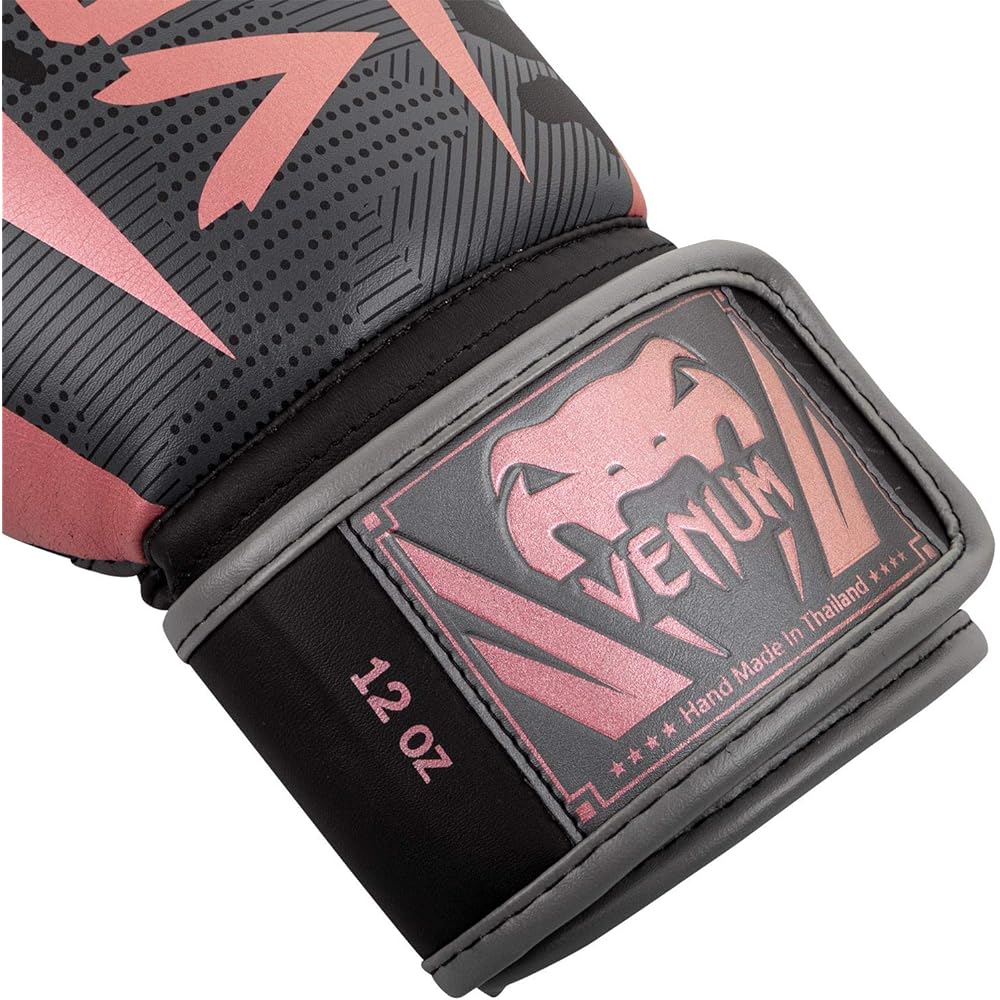 VENUM Elite Boxing Gloves Black/Pink Gold VENUM-1392-537