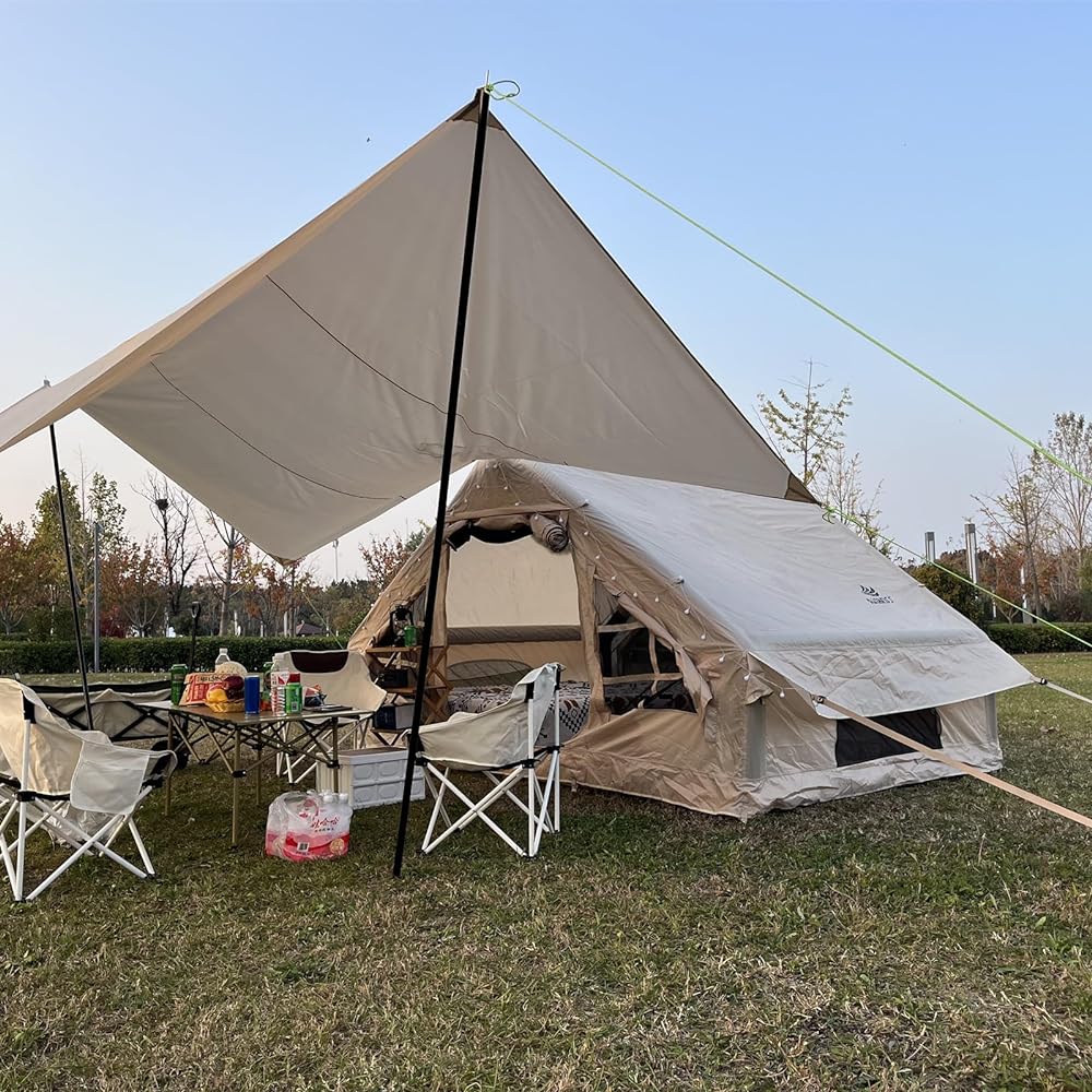 AISUNSS Air Tent, Inflatable Tent, Air Frame Tent, Waterproof Oxford Cloth, Family Tent, House Tent, Camping Tent, UV Protection, For 3-4 People, Family Accommodation Available [Compact Storage & Easy Setup]