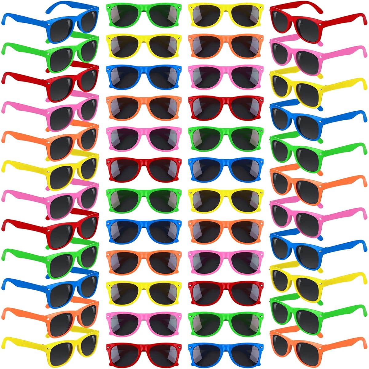 Elcoho 48 Pack Kids Neon Sunglasses Party Favors Sunglasses Bulk Beach Pool Glasses Perfect Gift for Boy or Girl Birthday