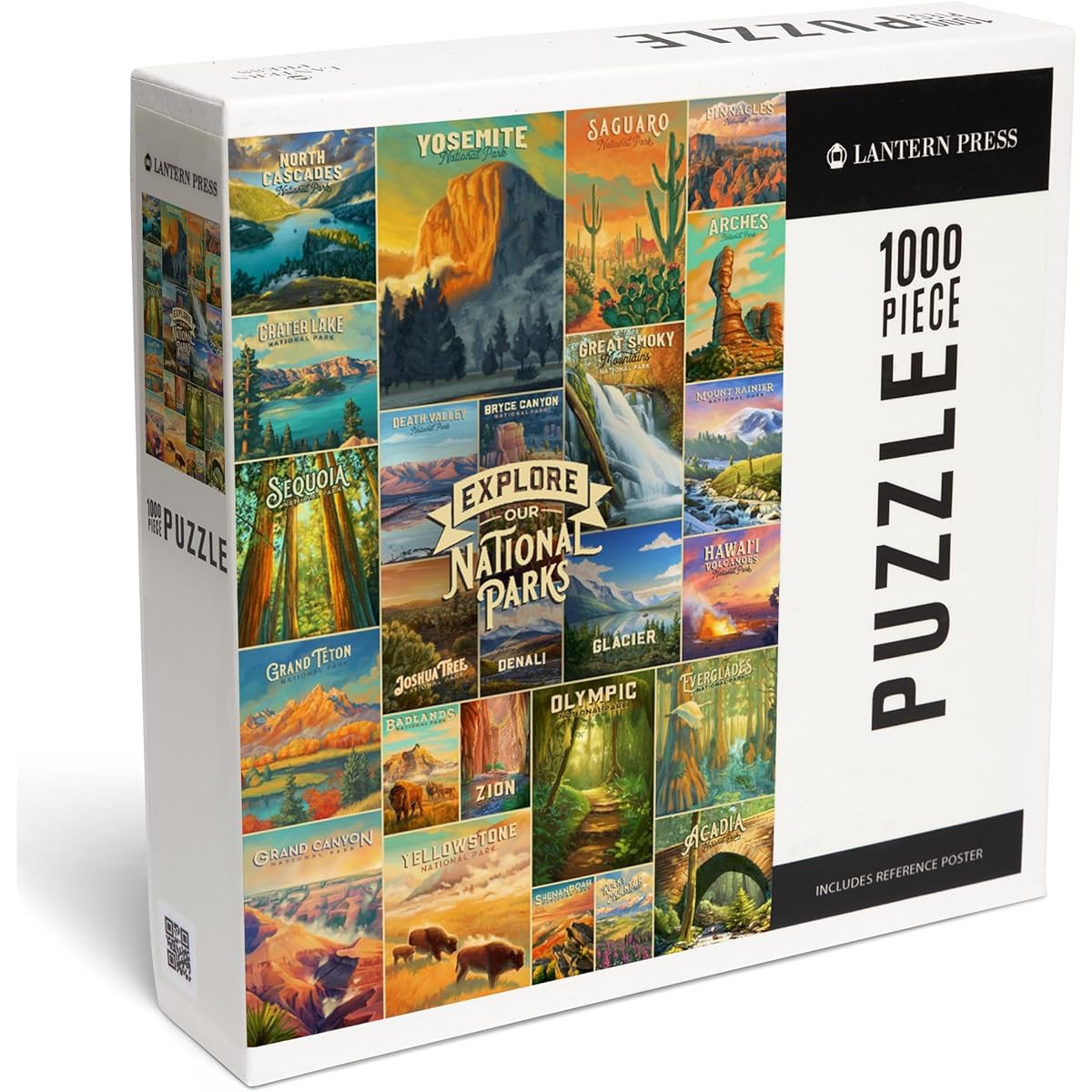 Oil Painting National Parks Series Collage Explore Our National Parks (19 x 28.5 inch Premium 1000 Piece Challenging Jigsaw Puzzle for Adults and Families Made in the USA