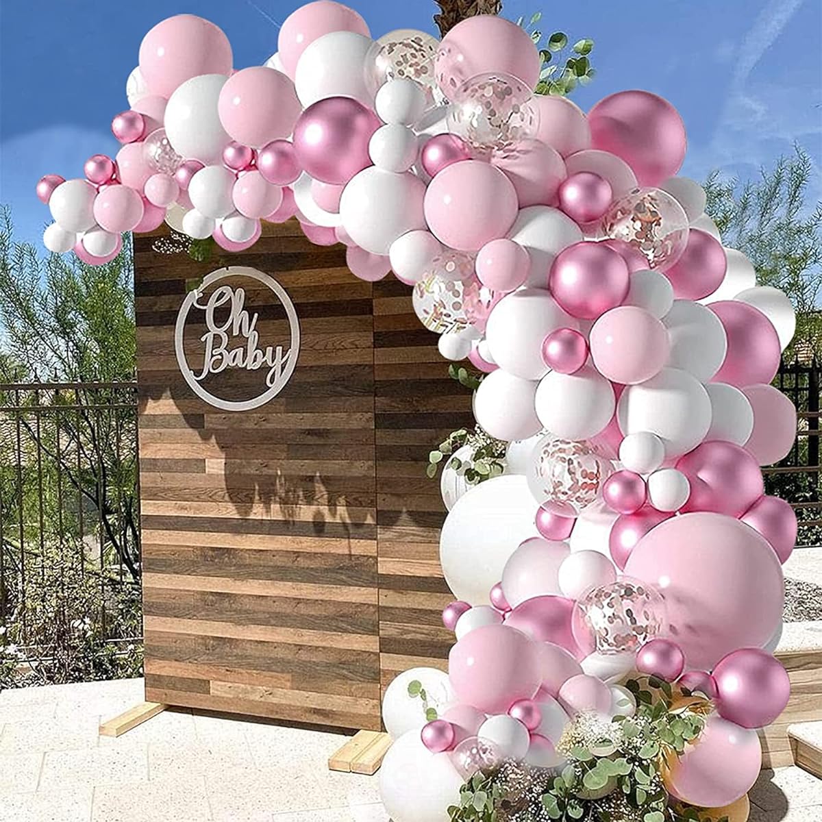 FCSONBTY Balloon Garland Arch Kit (Pink White)