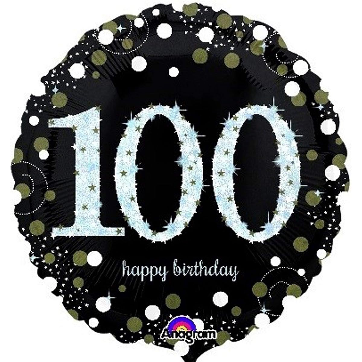 Anagram 18 Inch Circle Foil Balloon - Sparkling Birthday 100 / Anagram 18 Inch Circle Foil Balloon - Sparkling Birthday 100