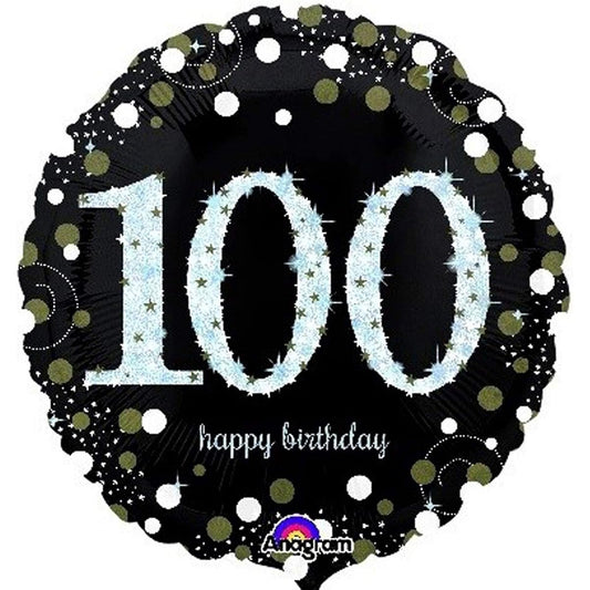 Anagram 18 Inch Circle Foil Balloon - Sparkling Birthday 100 / Anagram 18 Inch Circle Foil Balloon - Sparkling Birthday 100