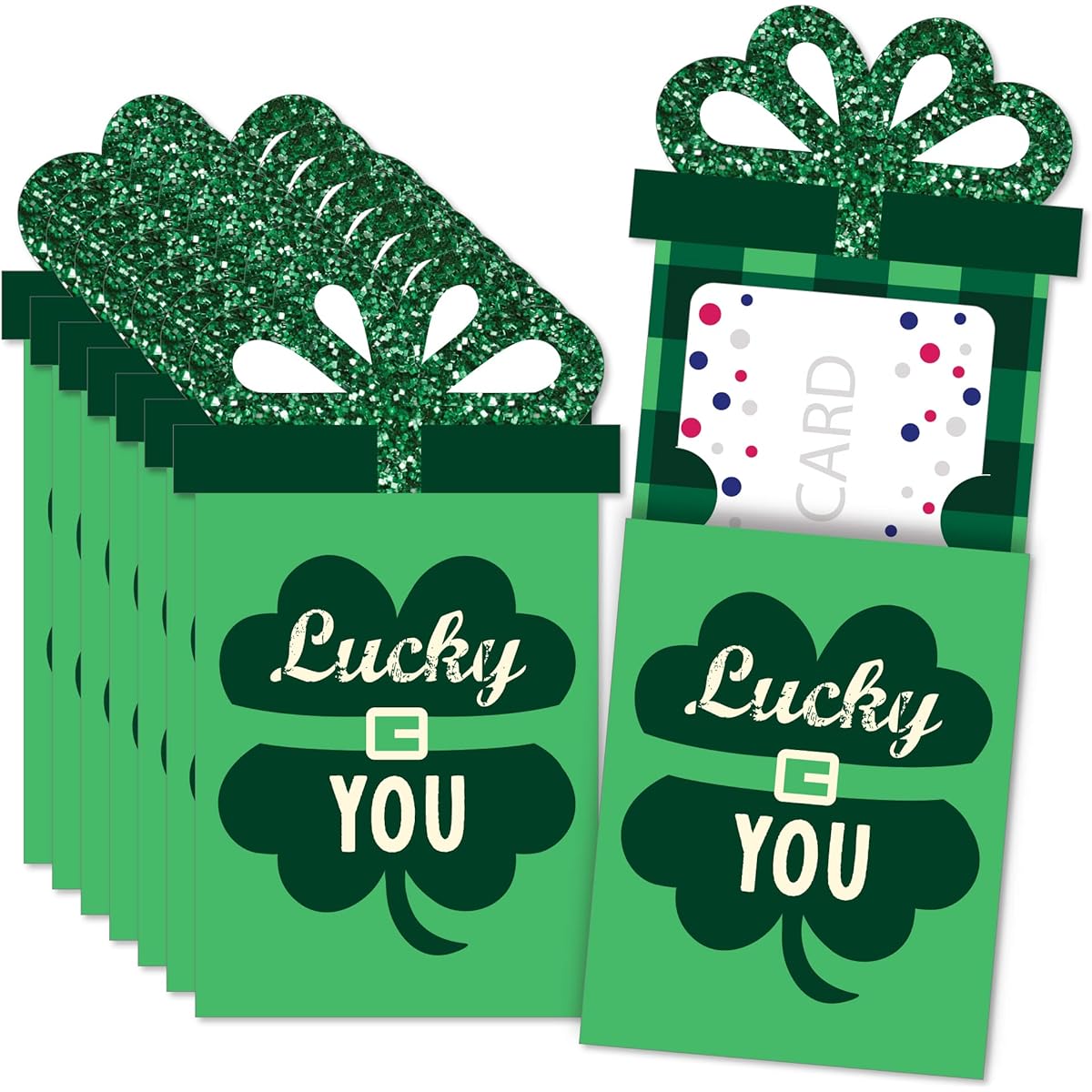 Big Dot of Happiness St. Patrick's Day - St. Patty's Day Party Money and Gift Card Sleeves - Fantastic Gift Card Holders - Set of 8