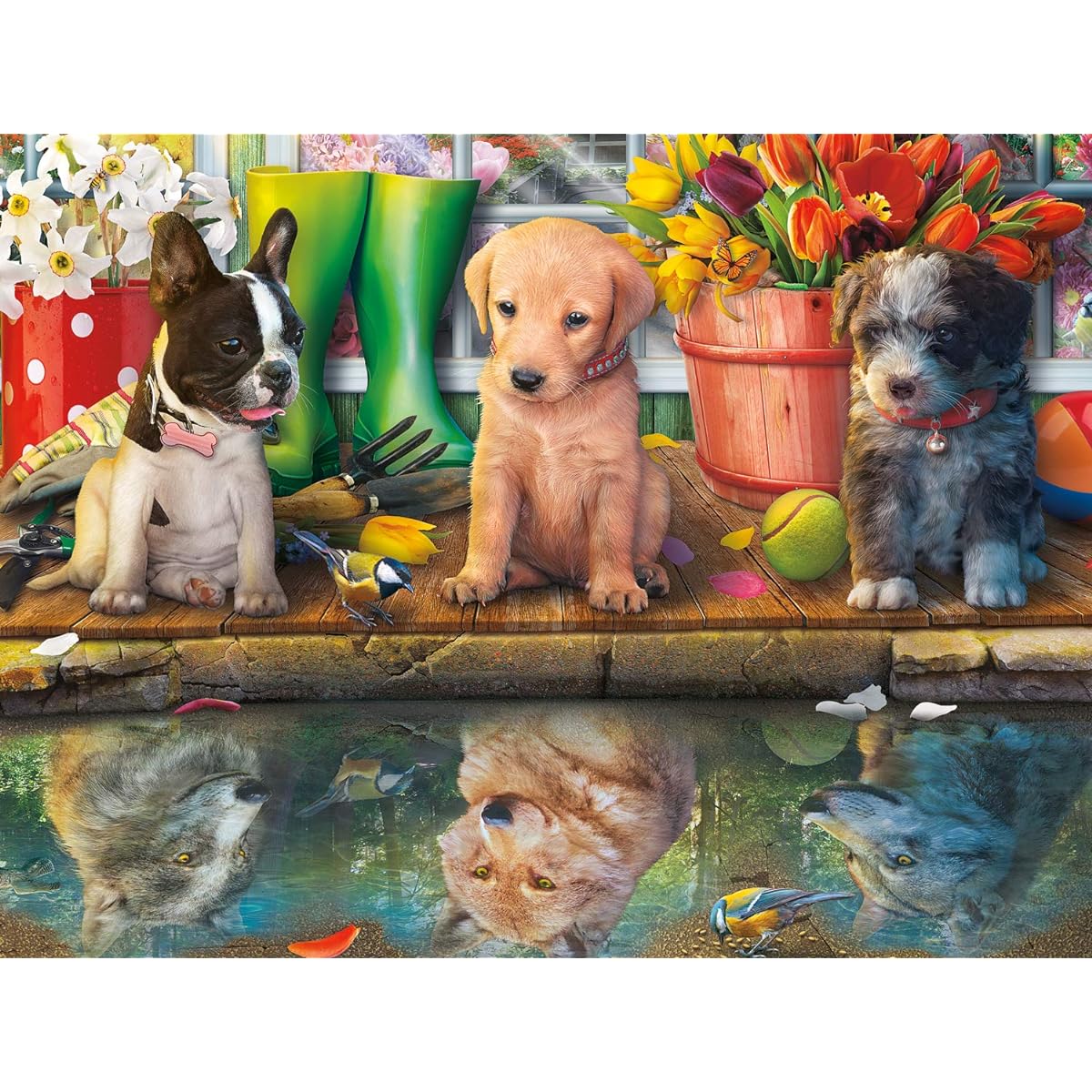 Buffalo Games - Puppy Dreams - 750 Piece Jigsaw Puzzle, White