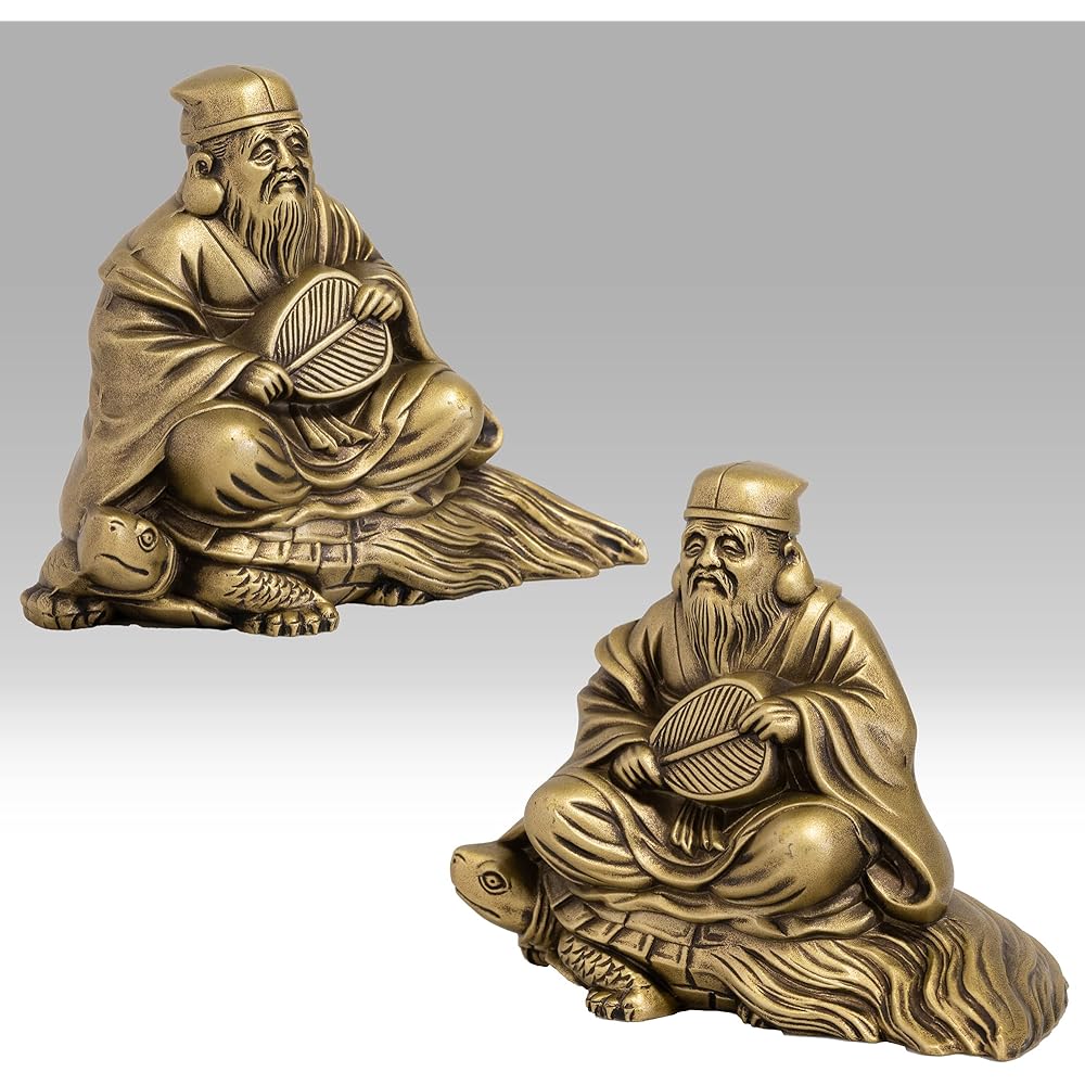 Seven Lucky Gods of Good Luck, Jurojin, Silky Gold, Buddhist sculptor: Hideun Makita, original model_old beauty, Buddha statue, ornament, Takaoka Copperware (Jurojin 7F)
