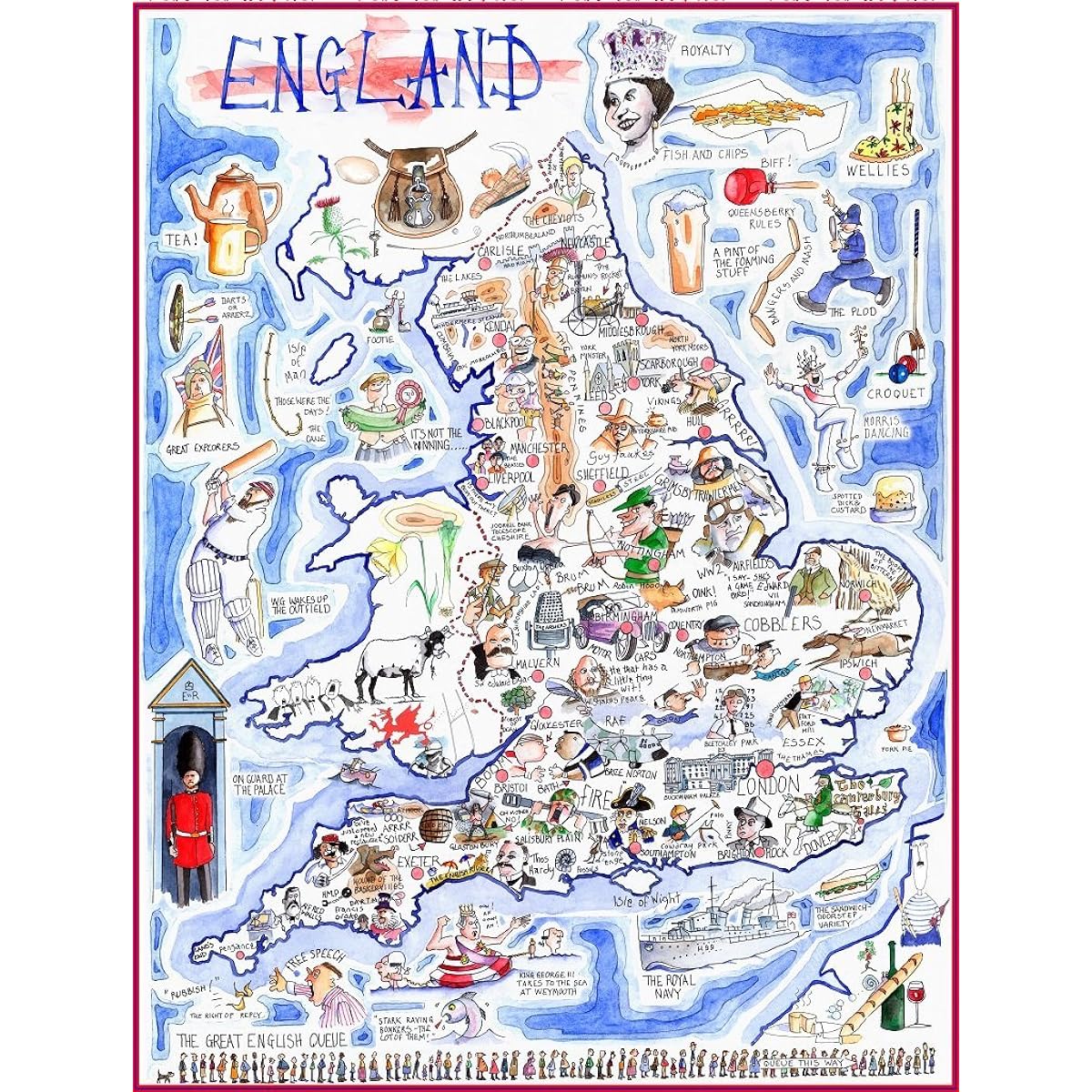 Comical Map of England – Tim Bulmer 1000 Piece Jigsaw Puzzle