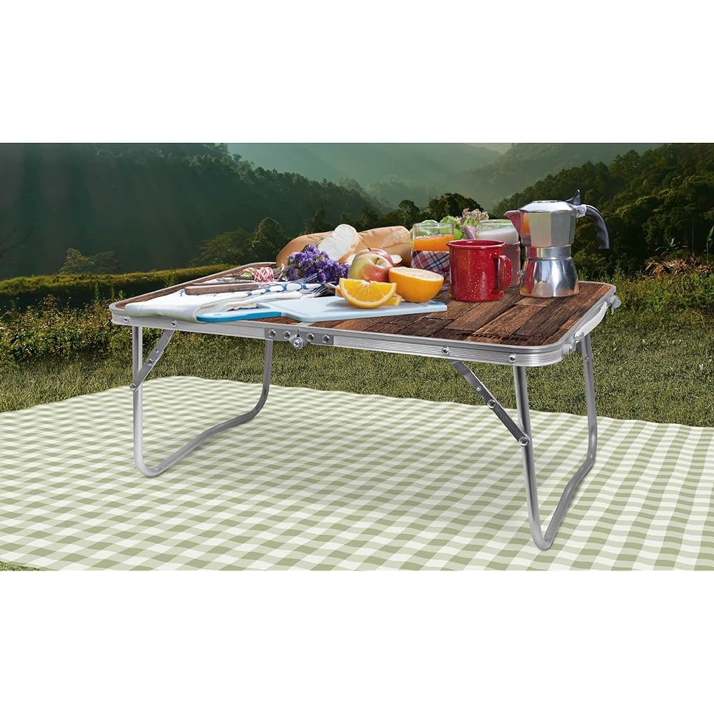 Hack Montagna Table Folding Camping Outdoor Aluminum Roll Table Lightweight Sleeping in Car BBQ 60 x 40 x 25.5cm