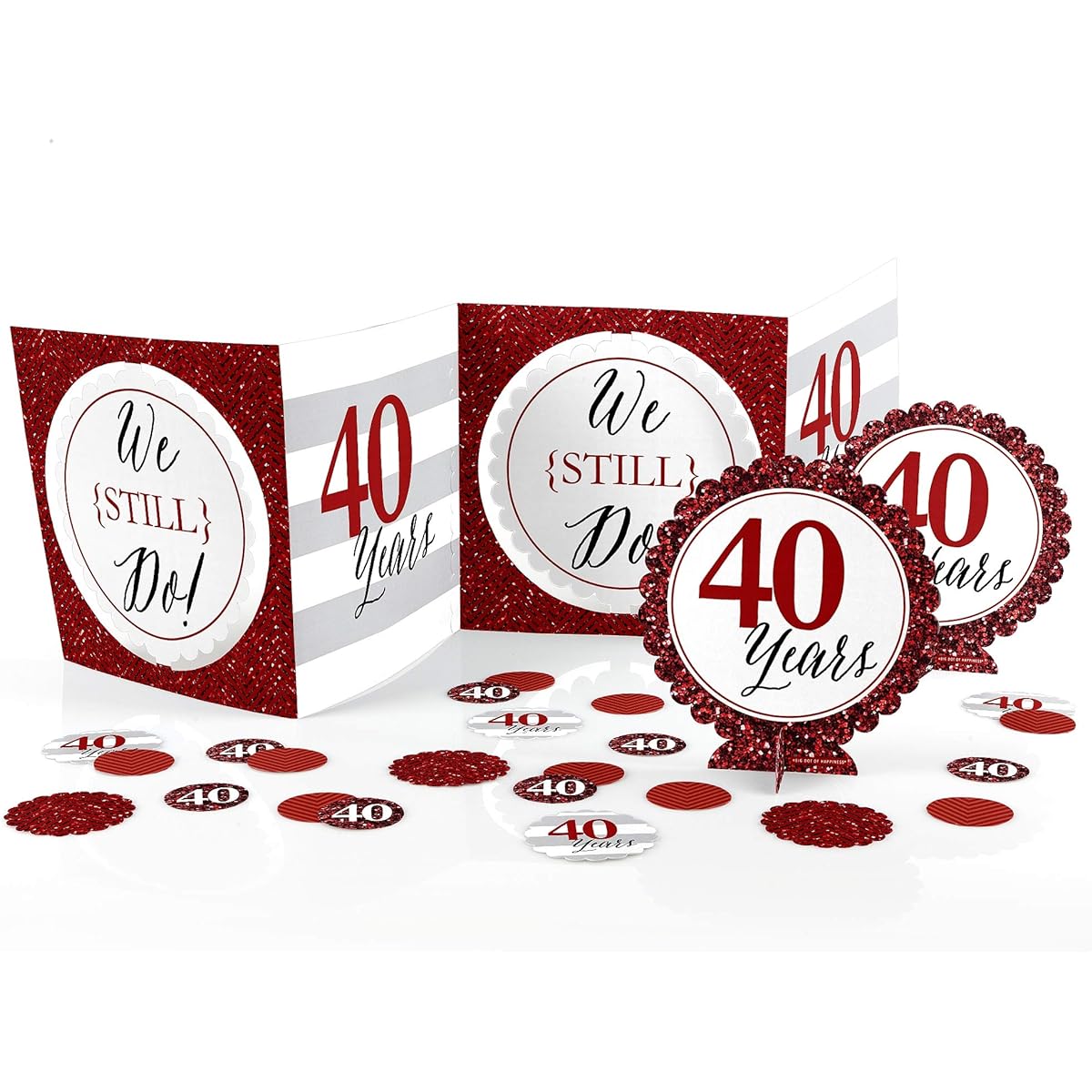 We Still Do - 40th Wedding Anniversary - Party Centrepiece & Table Decoration Kit