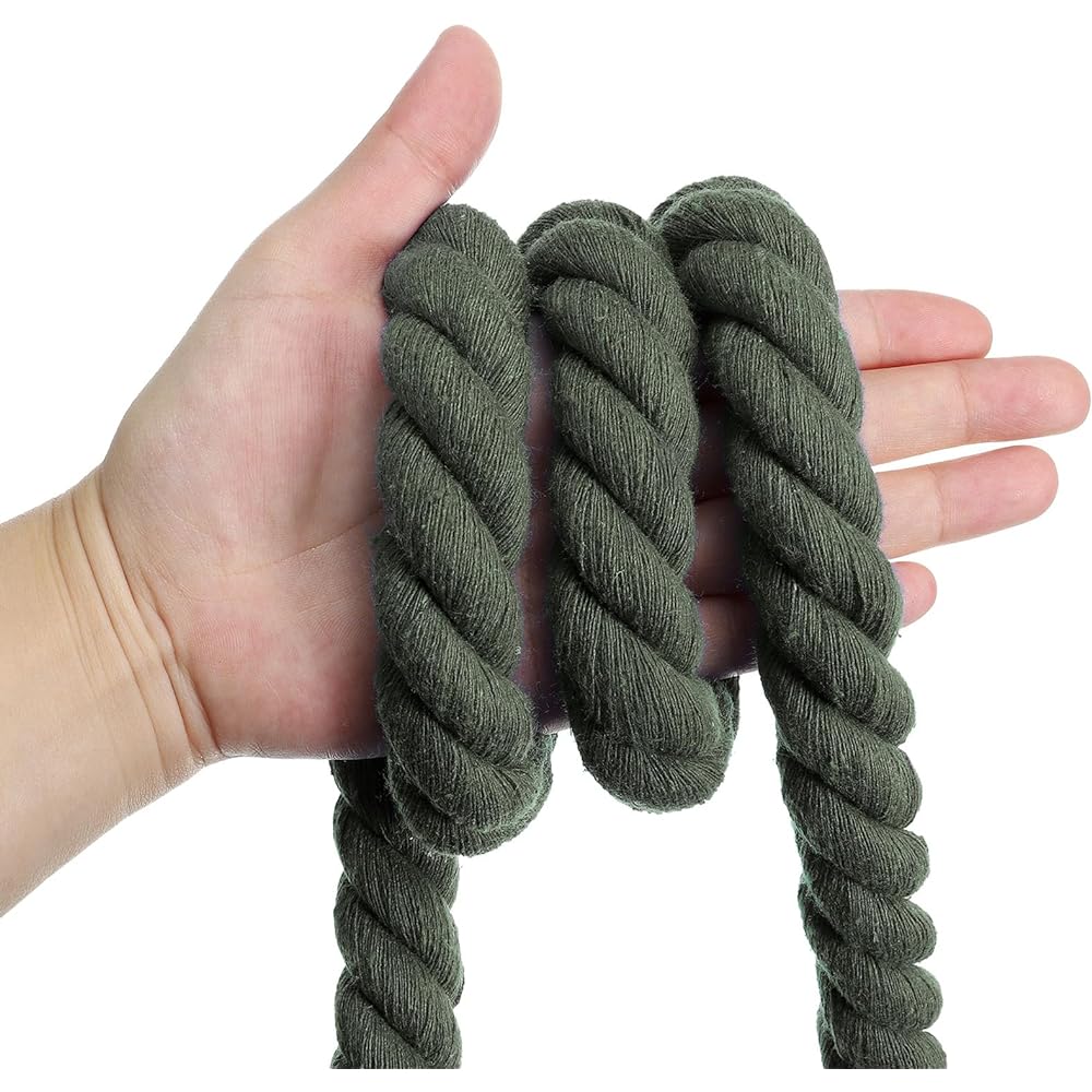PATIKIL 10 Feet Tug of War Rope for Adults and Teens, 3 Braided Natural Cotton Rope with Dark Green Flag for Garden Games and Team Building Activities