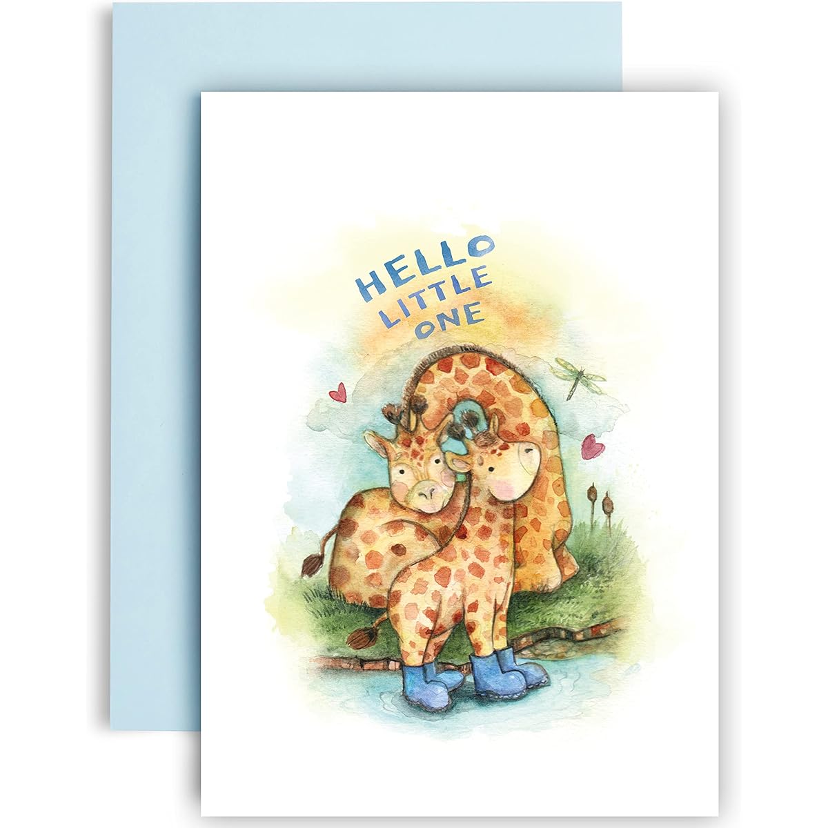Huxters Baby Boy Card - Adorable Congratulations Baby Boy Card for New Moms - A5 It's a Boy Card with Cute Giraffe Drawing - Congratulations Card on Lovely Paper - Vibrant Colors