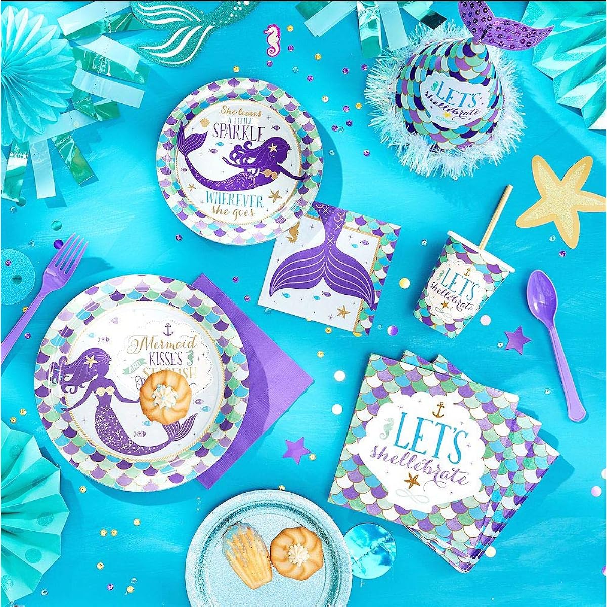 Mermaid Wishes Drink Napkins, 16 Count