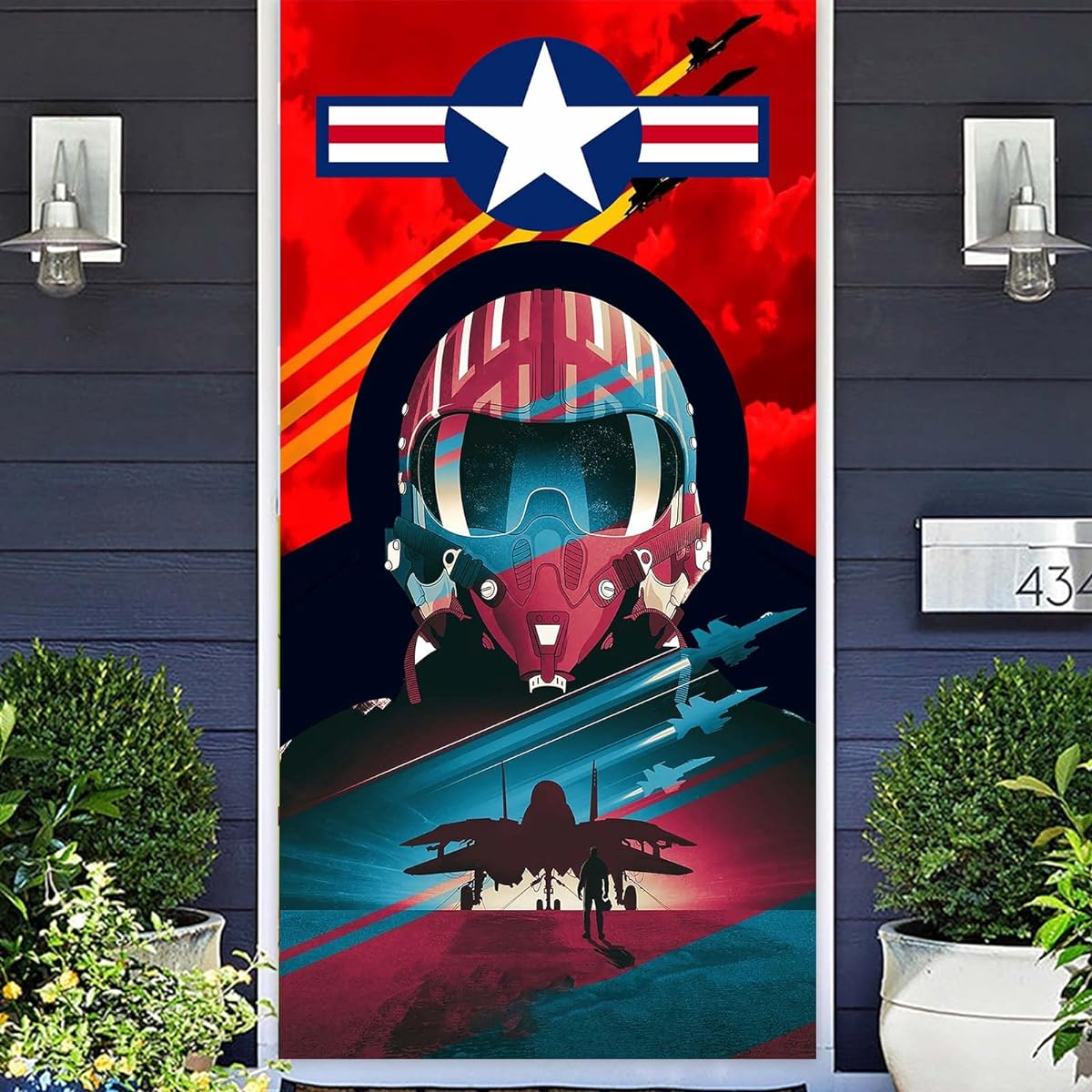 Pilot Aircraft Happy Birthday Banner Airplane Aviation Fighter Theme Backdrop for Boys/Men 1st Birthday Party Baby Shower Fighter Jet Party Supplies Decorations Photo Booth Props