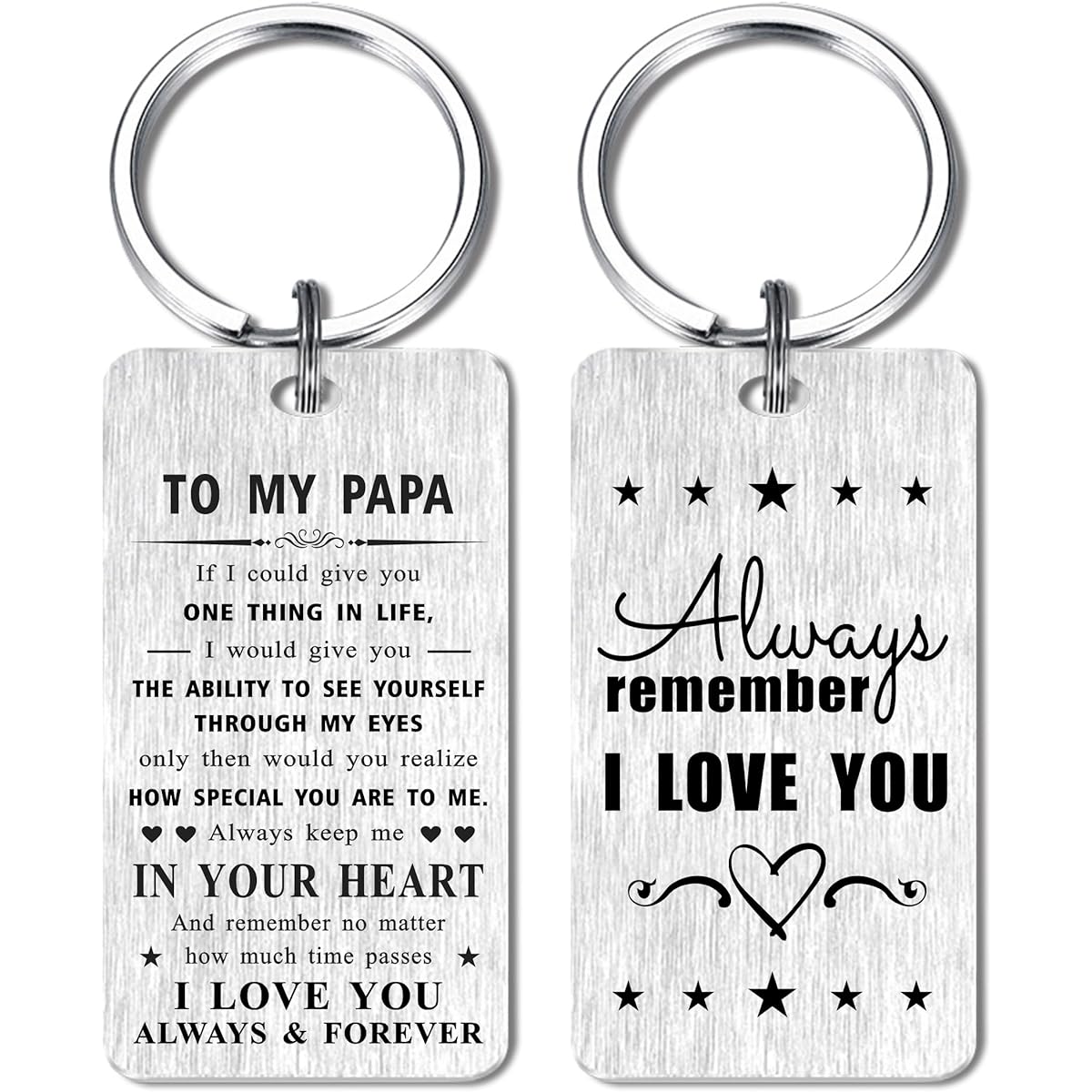 Gezxin Papa Keychain Gift - I Love Papa Christmas Christmas Gift from Grandchild- Happy Birthday Papa Ideas- Thank You Papa Valentine's Day Father's Day Easter Thanksgiving Present, Papa, 2*1.1Inch