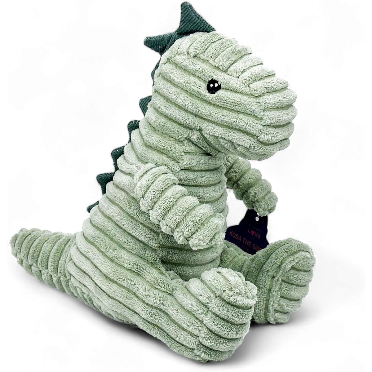 MORELIFE Naughty Dog Durable Dinosaur Plush Squeaky Toy Green