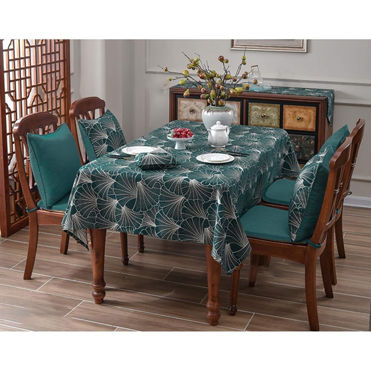 Scandinavian style table runner, green, table center, bed runner, 33*390cm, stylish, Japanese style, simple, for entertaining, parties, with tassels, modern, elegant, stain-resistant, interior, for hotels, for home use, elegant, versatile, tablecloth