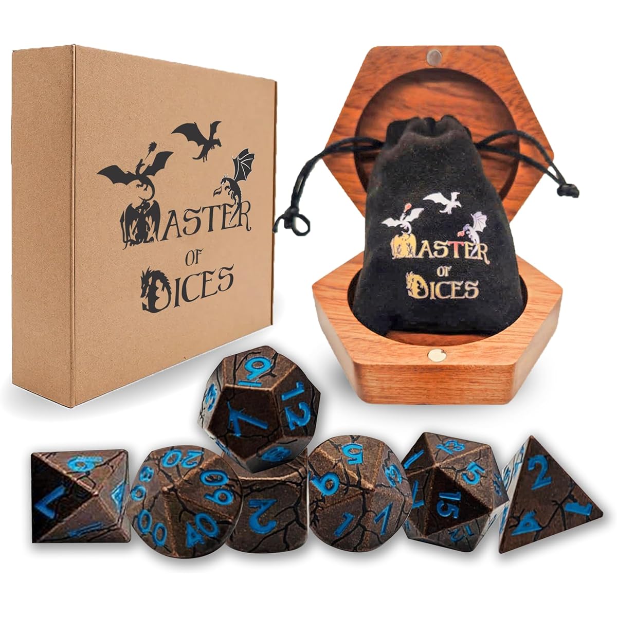 MASTER OF DICES Dnd Dice Set Dice Dice Set Dnd Dice Metal Dnd Dice Dnd Accessories D&D Dungeons and Dragon Dice D20 Dice Polyhedral Dice Set Dice Role Playing Dice