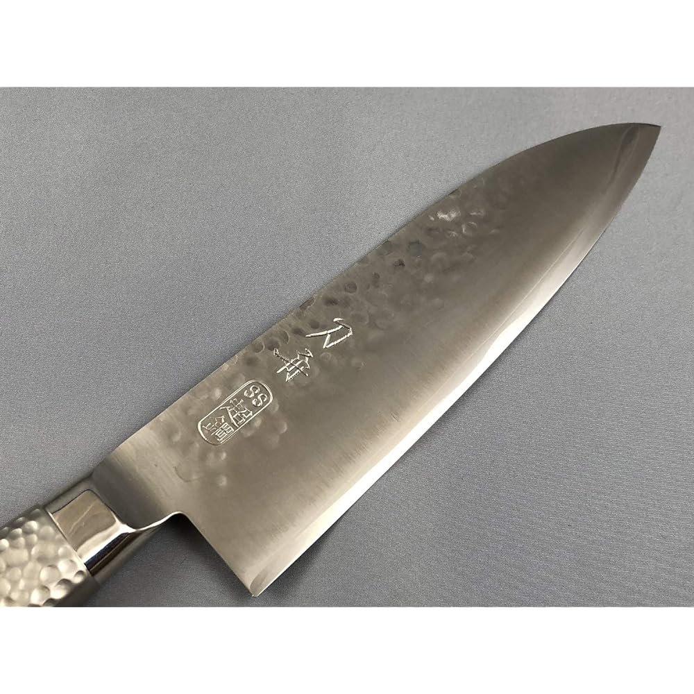 Toshu Giken Santoku Knife (Right-handed) 165mm "Toshu Hammer Monaka Handle" Japanese Knife Made in Japan 22368