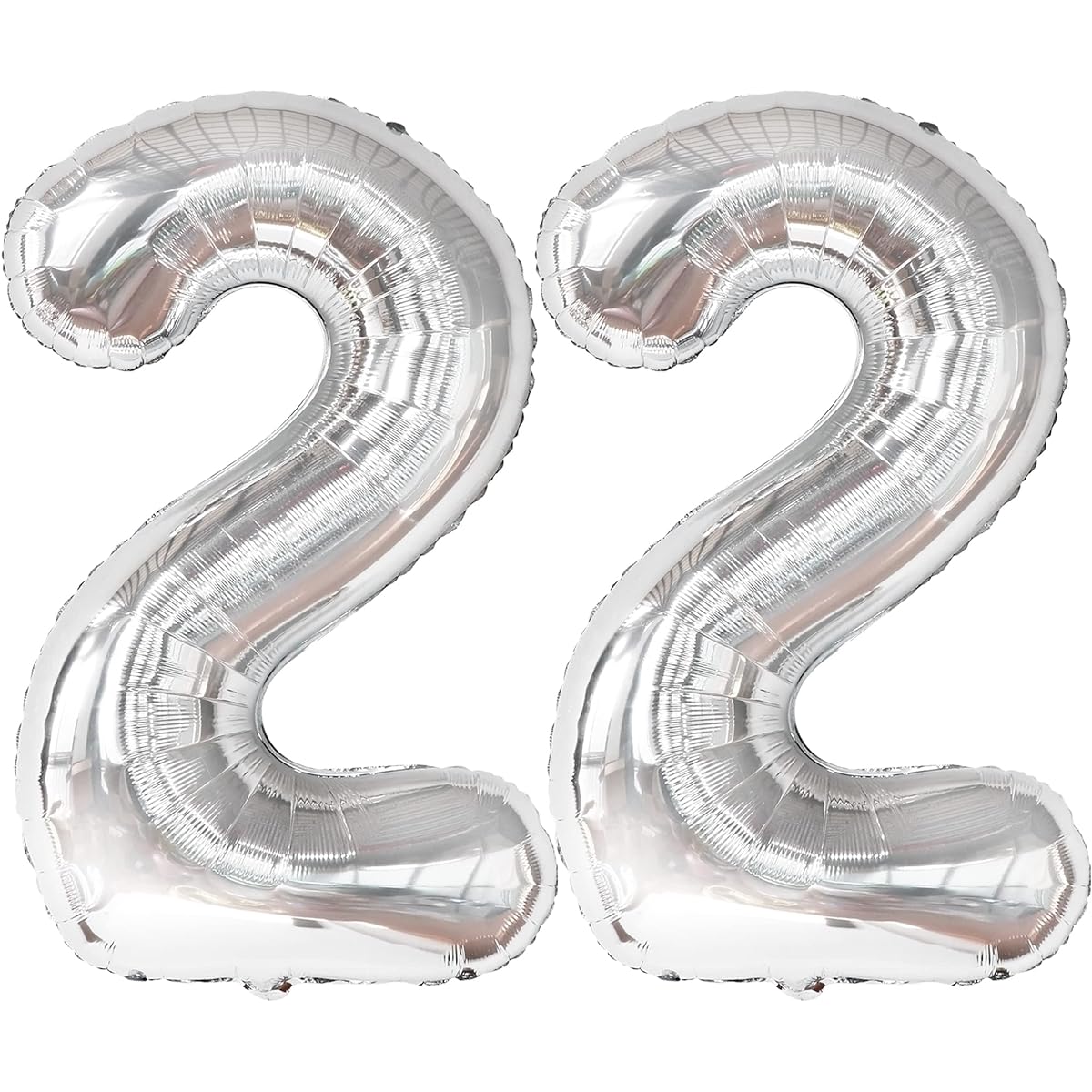 Silver Number 22 Foil Balloon