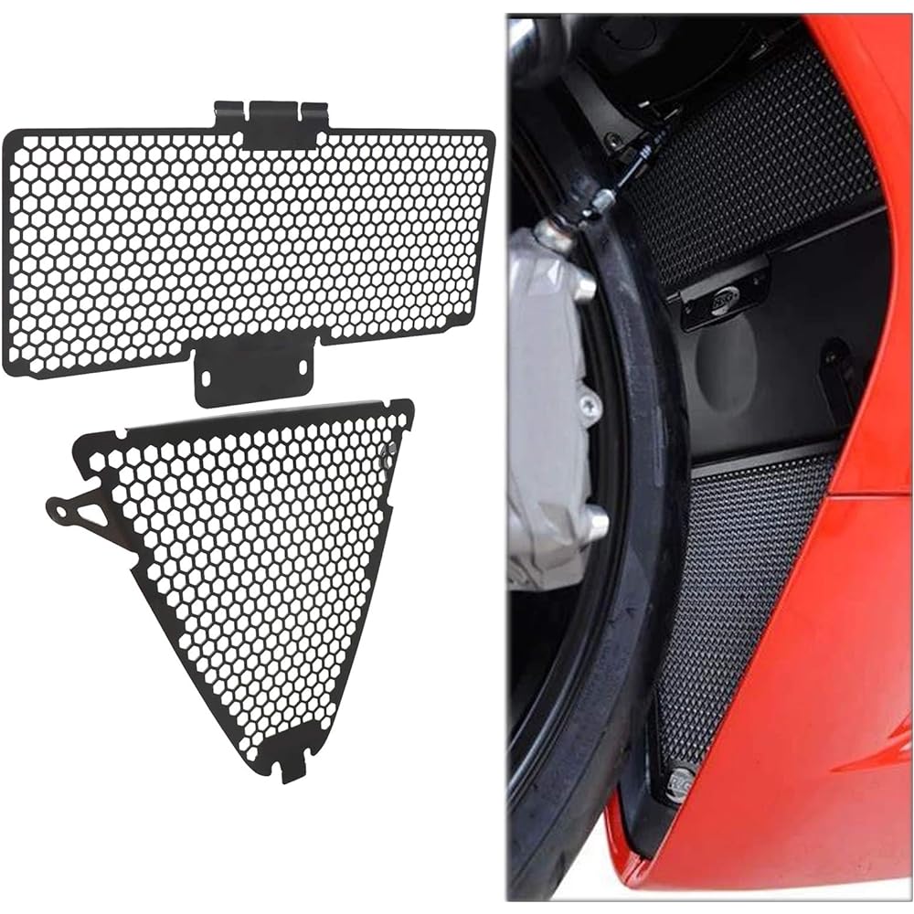 Worldmotop Motorcycle Radiator Guard for Ducati Panigale V2 2020 959 Panigale 2016 2017 2018 2019 Panigale 899 1299 (Black, Radiator Guard)