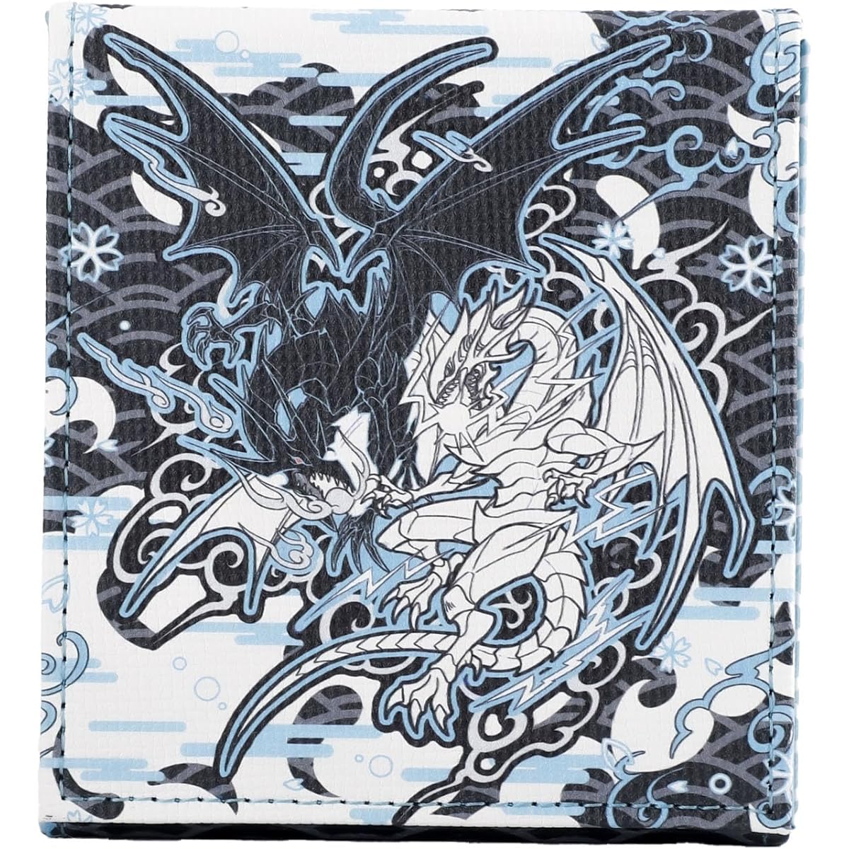 Mana Moon "Diviner Dragon" - Ivory Chee Faux Leather Anime Trading Card Deck Box with Fully Removable Magnetic Dice Tray - for Trading Card Games, Card Storage, Holds 100+ Cards