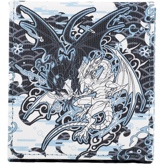 Mana Moon "Diviner Dragon" - Ivory Chee Faux Leather Anime Trading Card Deck Box with Fully Removable Magnetic Dice Tray - for Trading Card Games, Card Storage, Holds 100+ Cards