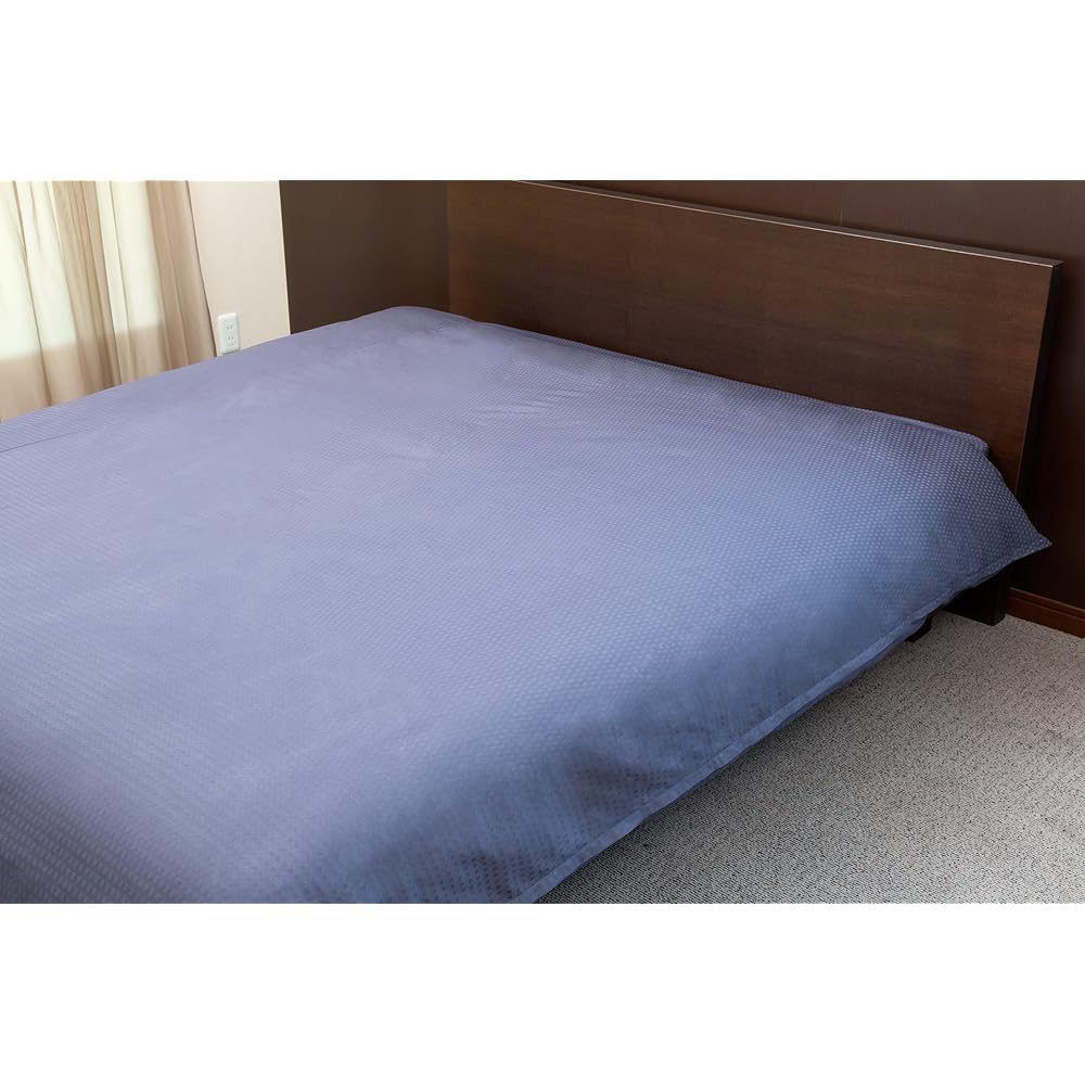 Made in Japan Hotel Style High Density Check Weave Satin Cover 100% Cotton [Cremona] Duvet Cover Single Size Slate Blue HS21010-021