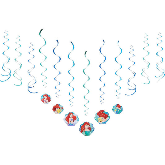 Amscan 670541 Swirl Value Pack Disney Ariel's Dream Big Collection Party Accessories 7"