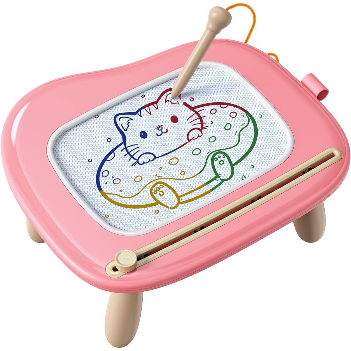 TEKFUN Magnetic Drawing Board Magical Doodle Pad Reusable Sketch Scribble Pad with Sturdy Feet Entertainment Sensory Toy Birthday Christmas Gift for 1 2 3 Year Old Girls Boys