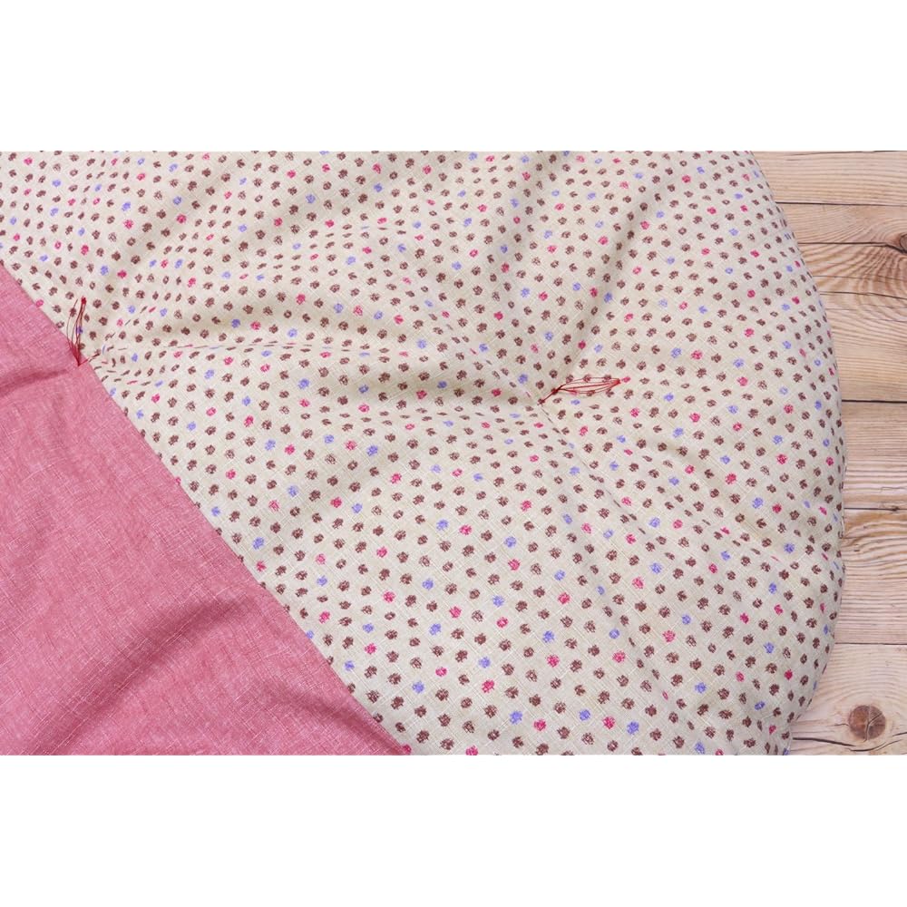 Takaoka rice cracker cushion, diameter 100cm, two-tone color, petit flower pink x support