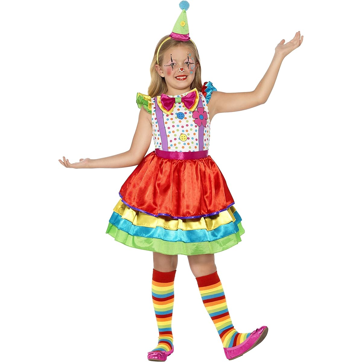 Deluxe Clown Girl Costume - Large Age 10-12