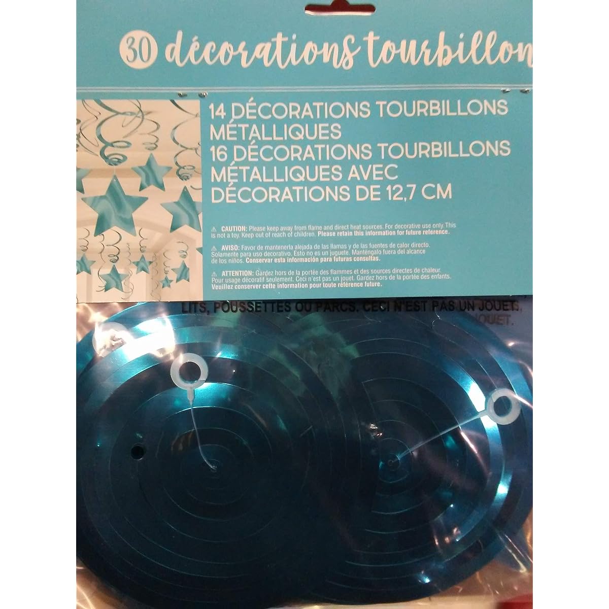 amscan Blue Star Hanging Swirl Decorations Value Pack 30pcs