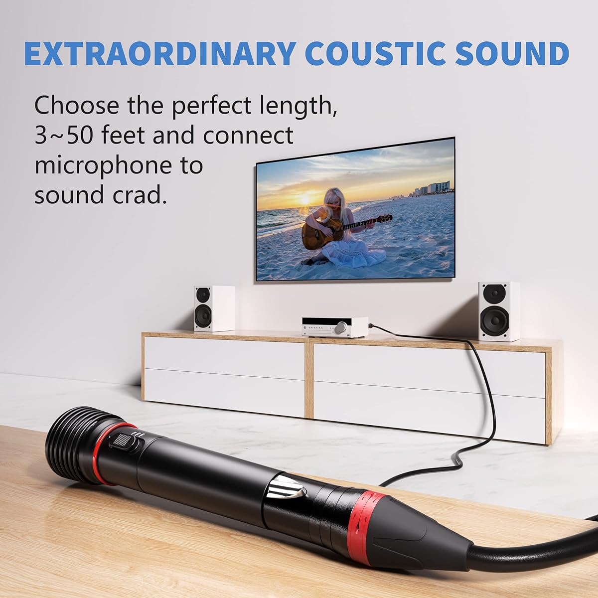 Rxonof XLR Cable 100ft XLR Cable Balanced Gold Plated OFC XLR Male to Female Microphone Cable for Microphones, Mixers, Speaker Systems and More