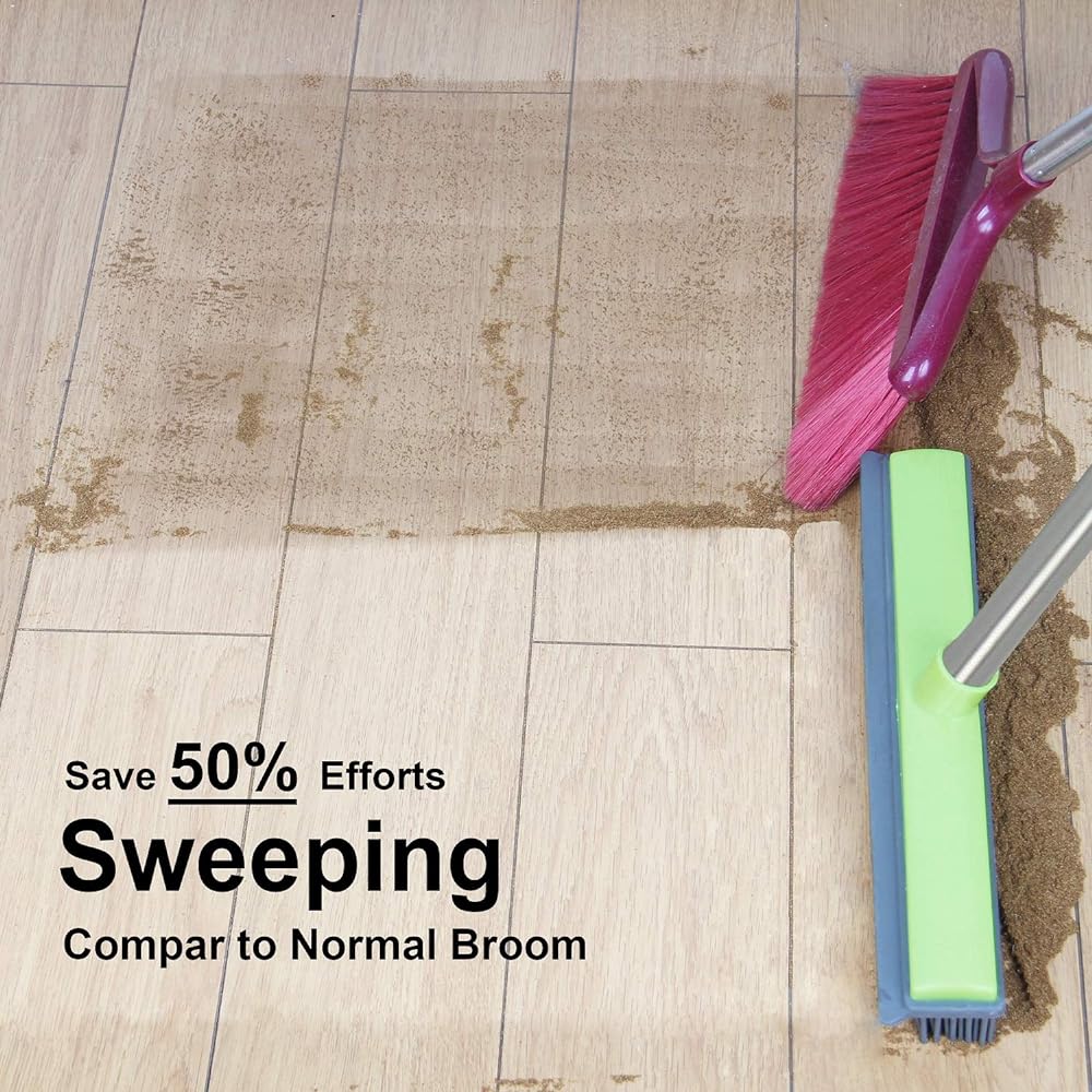 Rubber Broom 150CM Length Handle Carpet Cleaning Brush Pet Hair Dust Wooden Floor Brush Cleaning Supplies