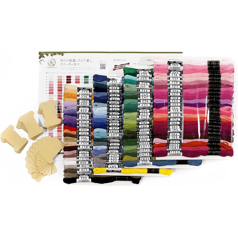 Olympus Thred Embroidery Thread "GARDEN PARTY Embroidery Thread Set with Spool Classic Garden" 100 Skeins GP-100C/361-46-091-011