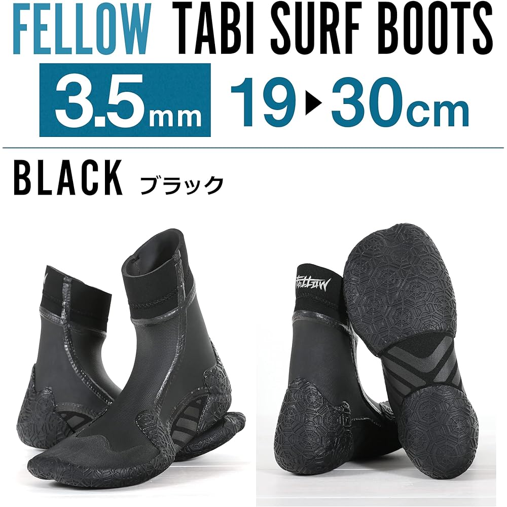 FELLOW Surf Boots 3.5mm Thermal Waterproof Surf Shoes Split Tip Japanese Standard Men's Women's Kids Surfing SUP All Season Boots Wetsuit