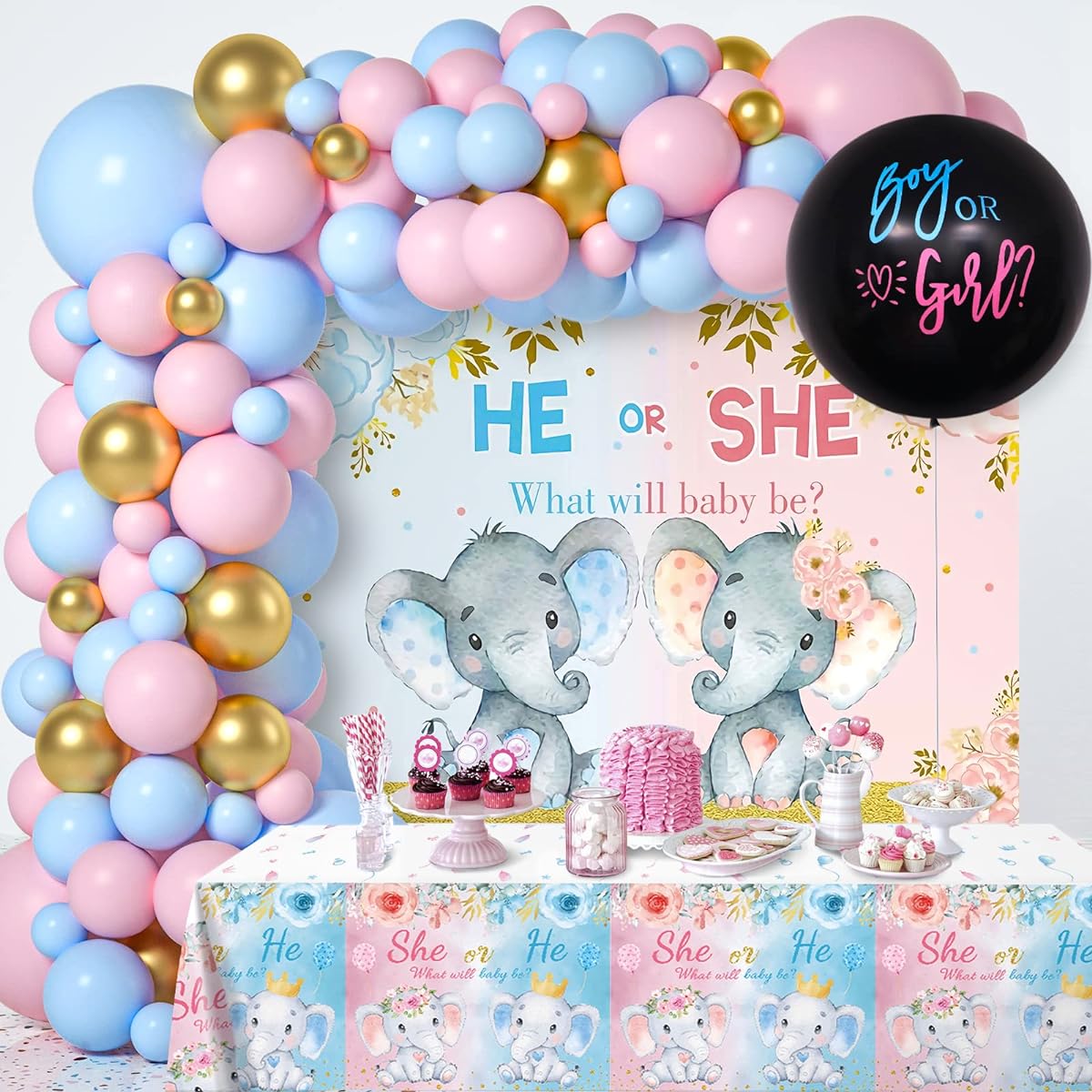Winrayk Elephant Gender Reveal Party Decorations