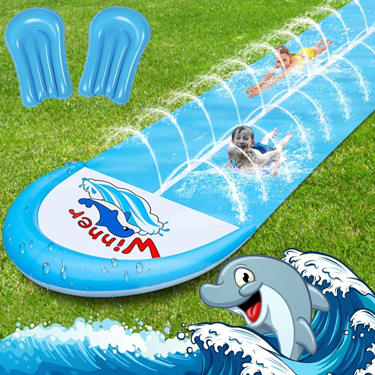 WIRCINEE 13ft Slip Splash & Slide, Heavy Duty Lawn Water Slide