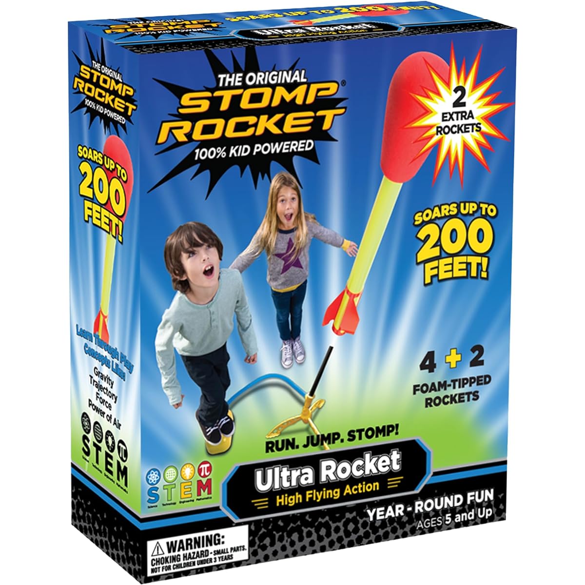 Stomp Rocket Ultra Kit Stomp Rocket STEM Sports Toy Action Toy Rocket Jump Boys Girls Unisex Present Gift Recommended age 6 and up Parallel import