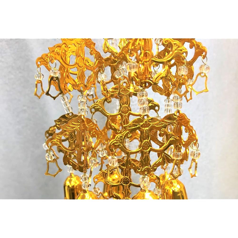 Lotus hats (Yoraku) (1 pair) Aluminum gold plated Yoraku Shiratama Kyoto Buddhist altar Isemura (Large (No. 5))
