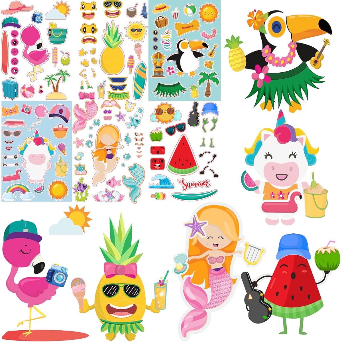 Summer set stickers for kids