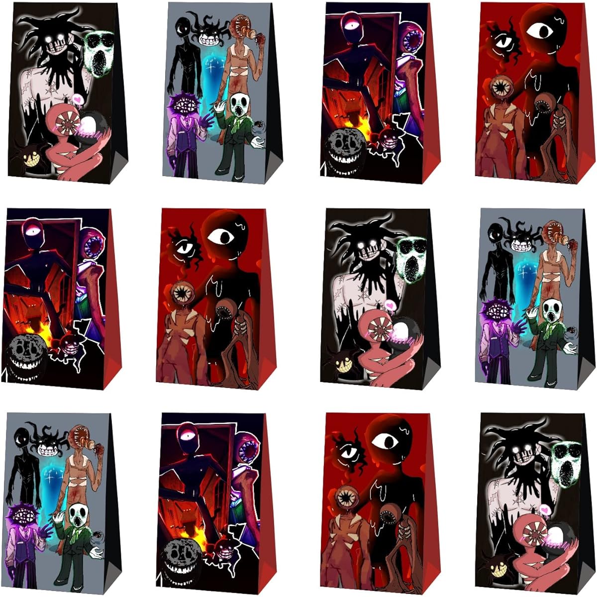 LOONYX 12pcs Door Party Favors Goodie Bags Gift Bags Door Birthday Party Supplies Game Theme Party Decorations