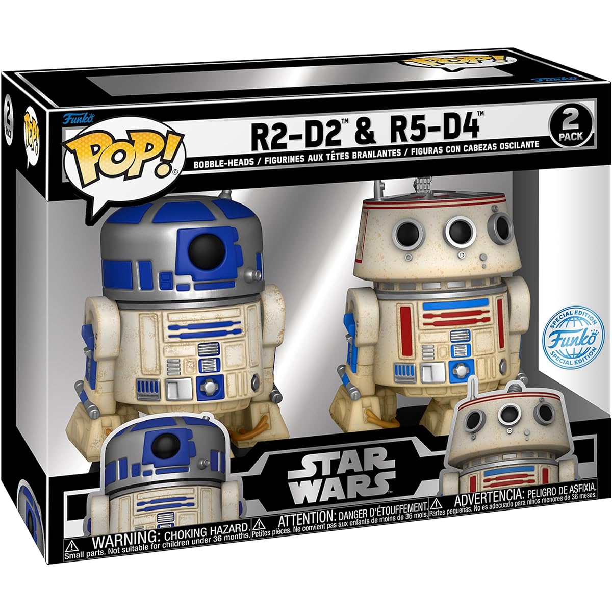 Funko POP! Star Wars Celebration 2023 R2-D2 R5-D4 Vinyl Bobble Headset 2 Pack 2023 Galactic Convention Exclusive