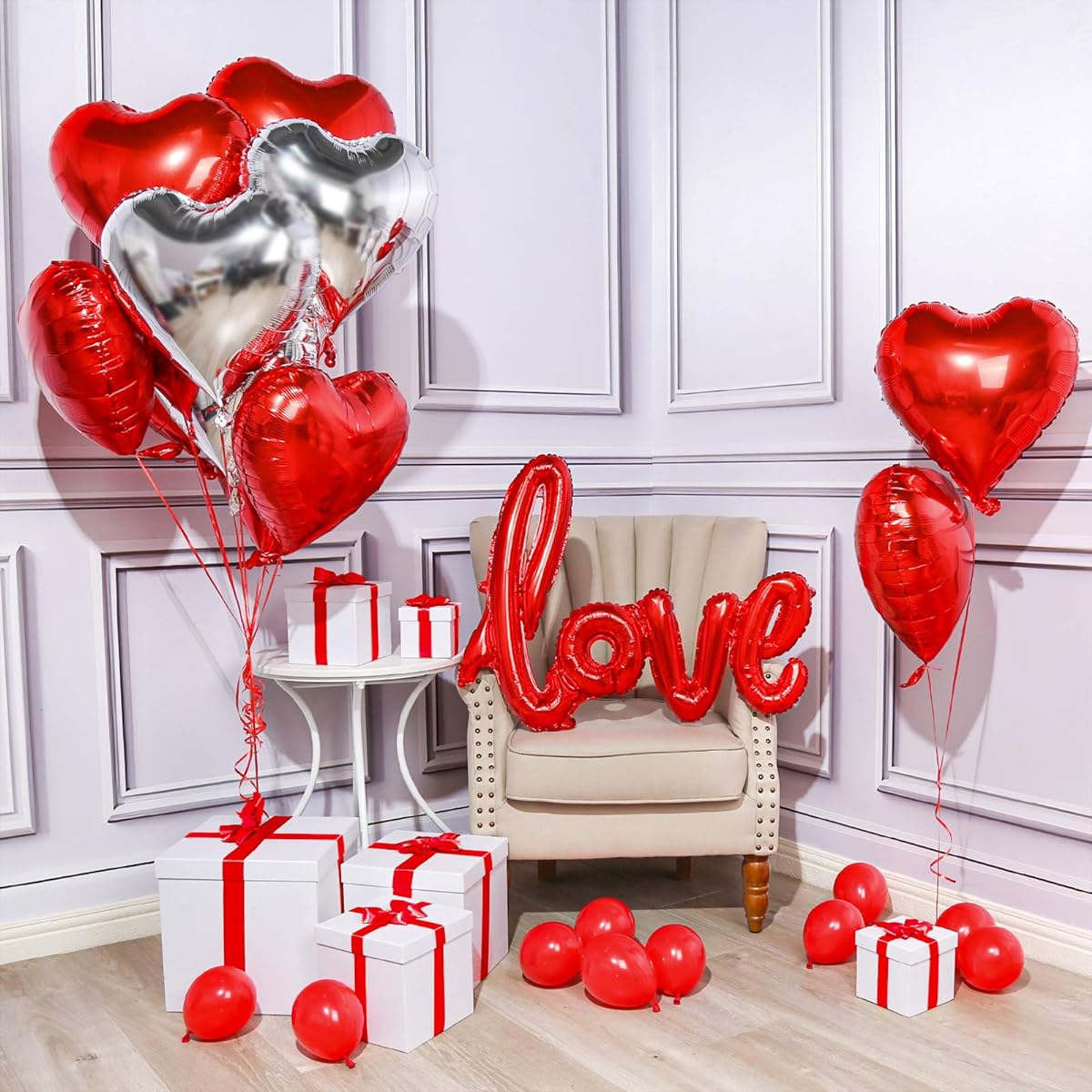 PartyWoo Valentine's Day Balloons, 25pcs Valentine's Day Decorations, Love Balloons, Heart Balloons, Valentine's Day Decorations, Valentine's Day Decorations, Valentine's Day Decorations