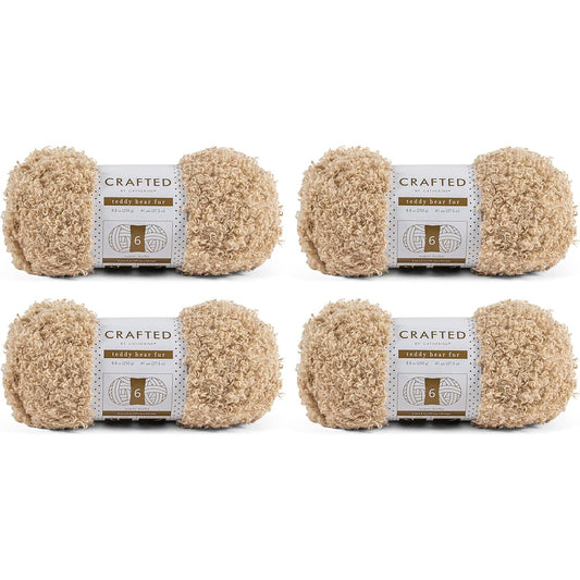 Catherine Teddy Bear Yarn – 4 Pack Beige Gauge 6 Super Bulky