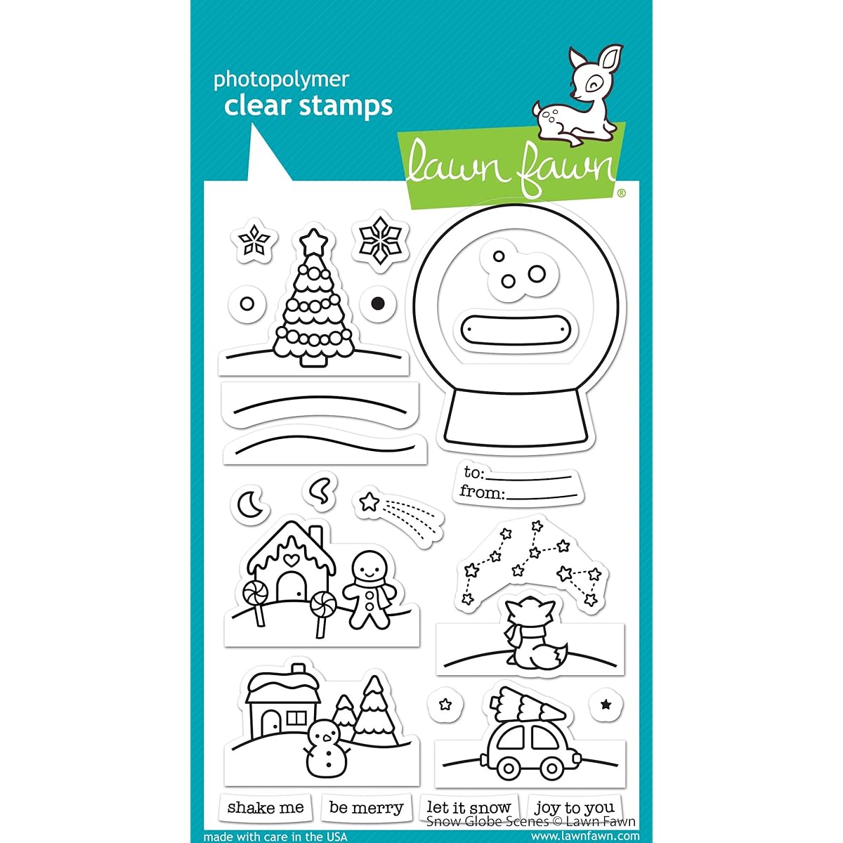 Lawn Fawn Clear Stamps 4"X6"-Snow Globe Scenes -LF2427