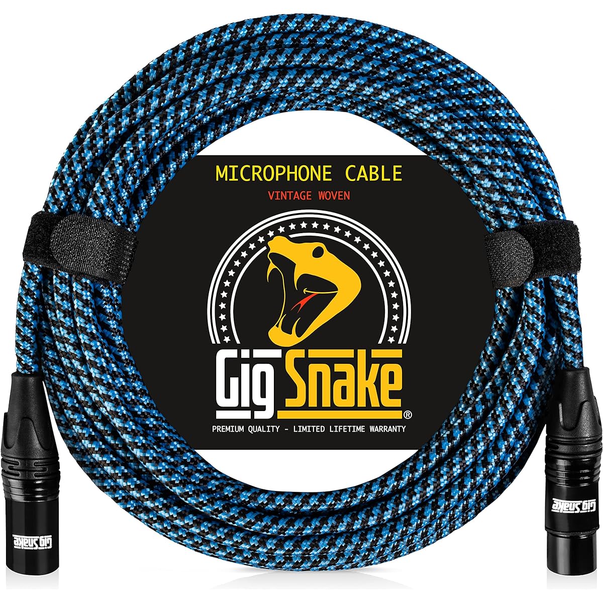 Gig Snake Microphone Cable 25ft Blue XLR Male to Female Microphone Cable Professional Studio Quality Microphone Cord and XLR Patch Lead Reliable Dynamic Low Noise Braided Microphone Wire