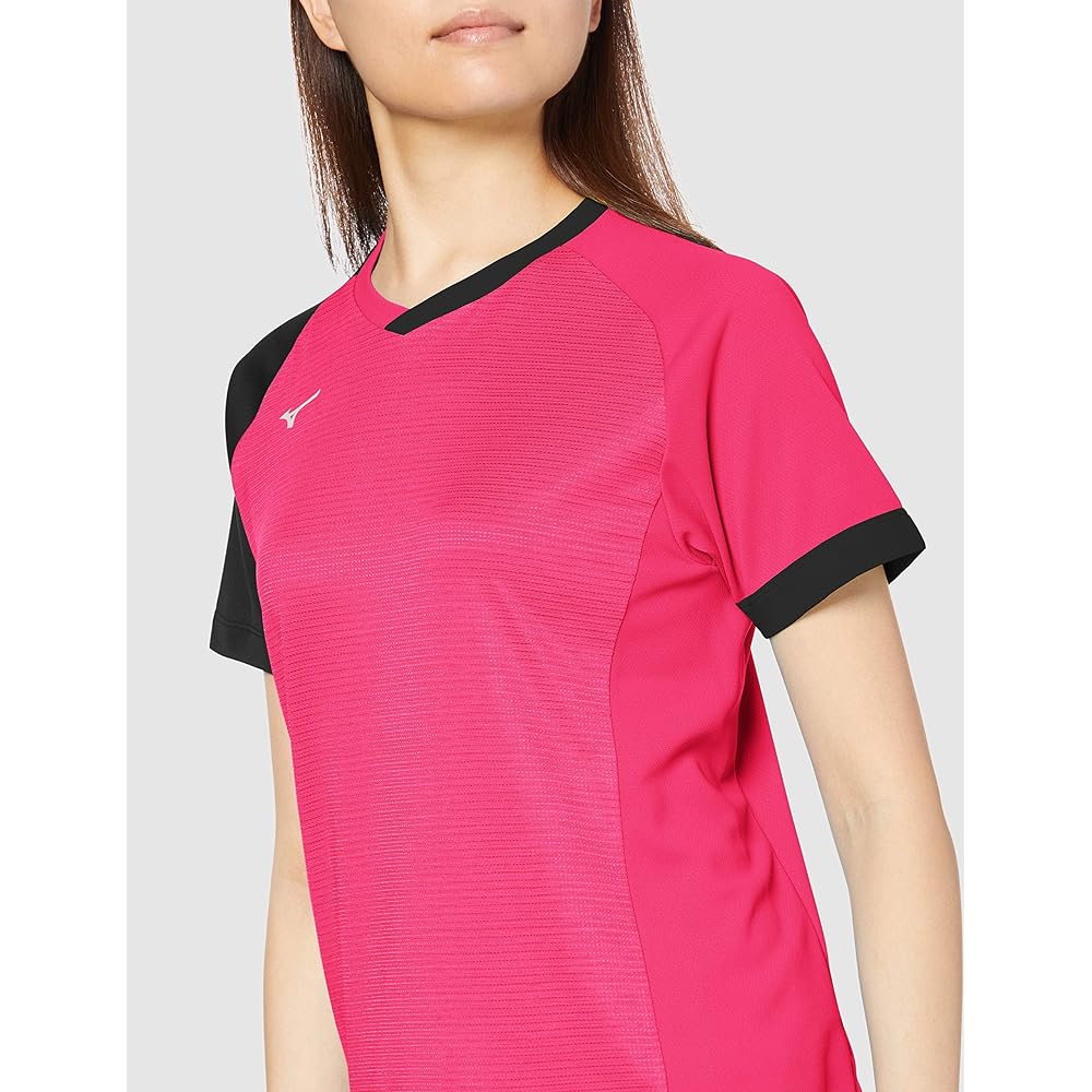 Mizuno 82JA0203 Women's Table Tennis Wear, Game Shirt, Short Sleeve, Easy to Move, Sweat Absorbent, Quick Drying, Standard JTTA Approved